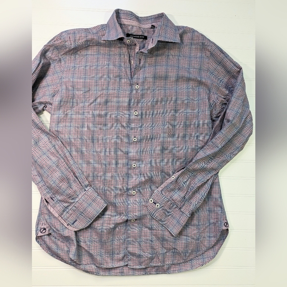 Hammermade Red/Navy Plaid Button Down Shirt - Picture 1 of 4